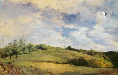 Landschap en wolken door Louis Antoine Leon Riesener